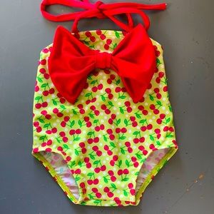 EN LA baby girl 6-12M cherry one-pc swimsuit